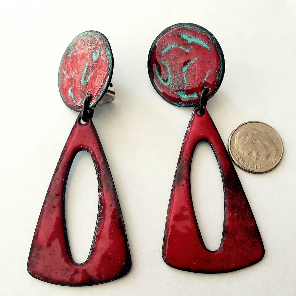 Handcrafted Mixed Metal Earrings Clip On
